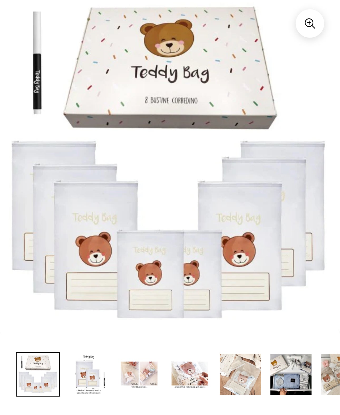 TEDDY BAG 8 BUSTINE CORREDINO NASCITA