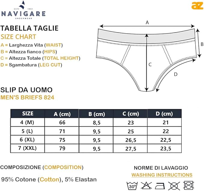 Navigare 324, 6Slip Uomo, Multicolore (Bianco/Nero/Antracite/Navi), X-Large... 7
