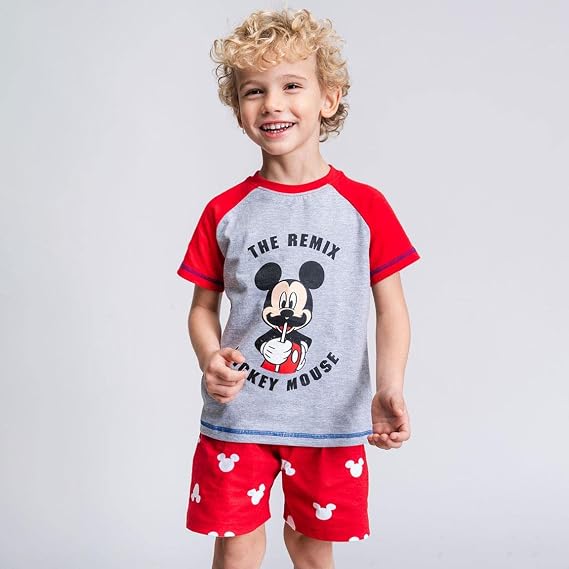 Pigiama da bambino Mickey Mouse | Completo pigiama 100% cotone, 2 pezzi (maglietta a maniche lunghe + pantaloni) | Prodotto con licenza ufficiale Disney 1