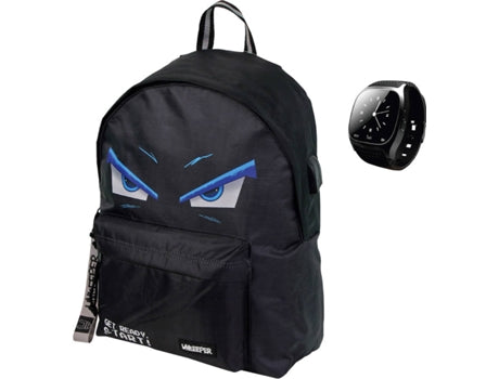 Zaino Scuola Nero con Porta USB e Orologio Smart in Omaggio – Zaino Casual per Scuola, Lavoro e Tempo Libero – Ampio, Resistente e Moderno 4