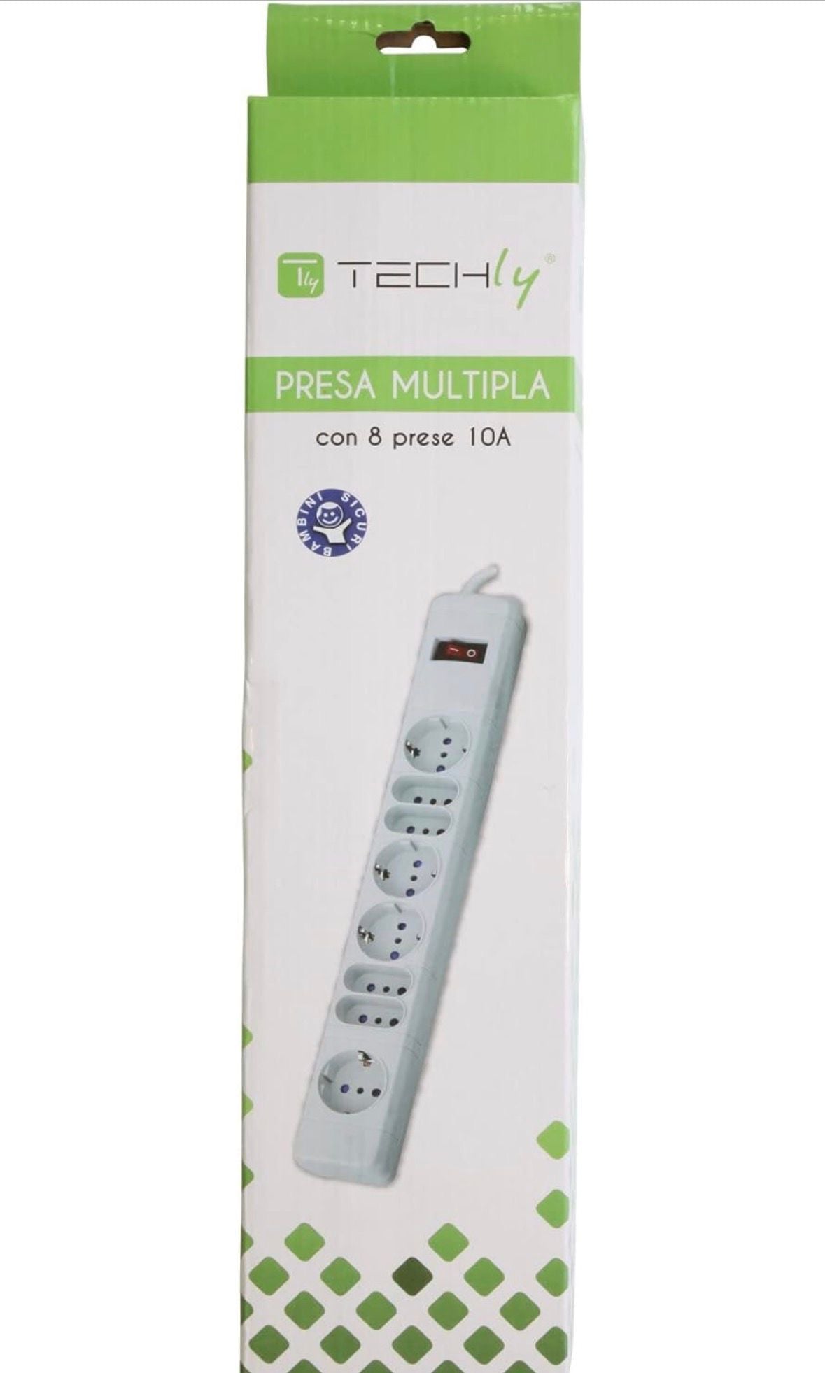 Techly 300439 Multipresa 8 Posti Italiana 10A / Schuko Grigio Grigio 6