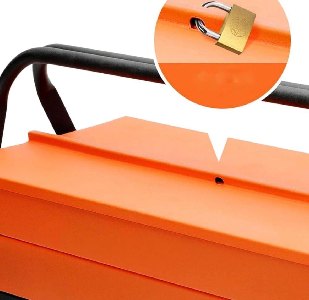 A.M.C. Cassetta Attrezzi Chiavi Completa con 85 Pezzi in Metallo Cassetta Porta Utensili Organizer per Attrezzi Resistente Pieghevole con Occhiello per Lucchetto per Fai da Te Meccanico Elettricista 3