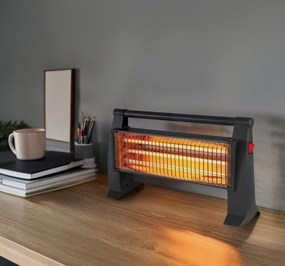 Stufa al Quarzo Elettrica Due Elementi ad Infrarossi Potenza Regolabile 1500W
