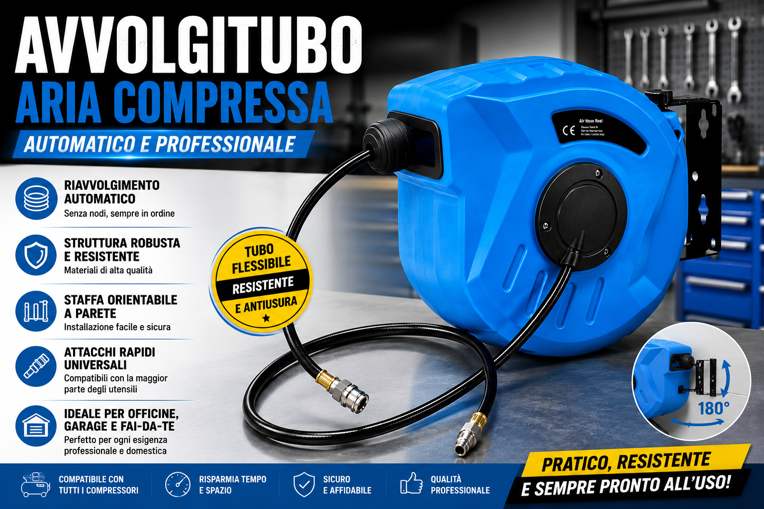 Avvolgitubo Aria Compressa Automatico – Professionale e Resistente 4