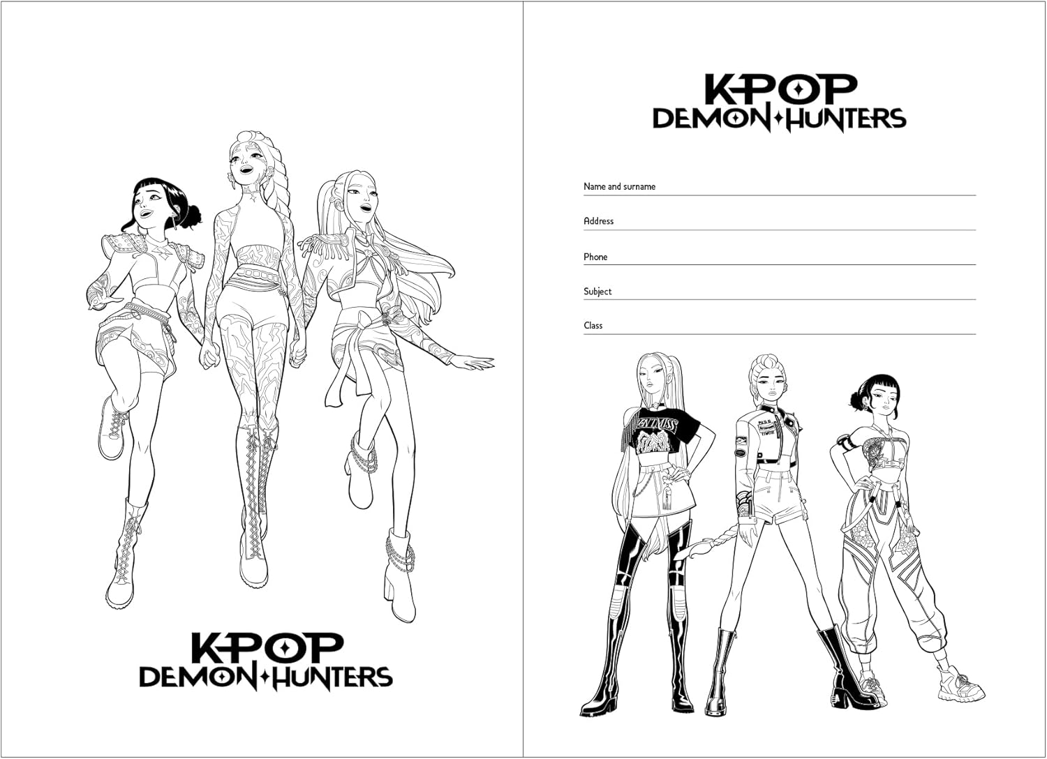 K-POP Demon Hunters - STATIONERY - 3 Quaderni con graffetta, formato A4, ideale per bambini, comodo e versatile, resistenza, 20,5 x 29,7 cm 4