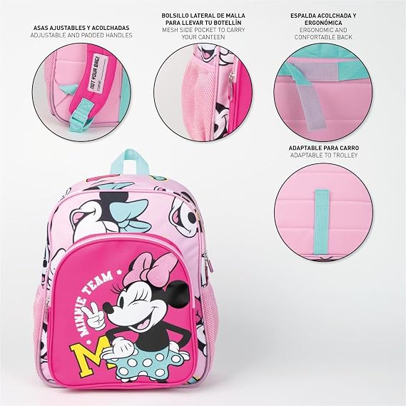 CERDÁ LIFE'S LITTLE MOMENTS Minnie Zaino Scuola Medio 38 CM, Unisex Kids, Fucsia, Regular 4