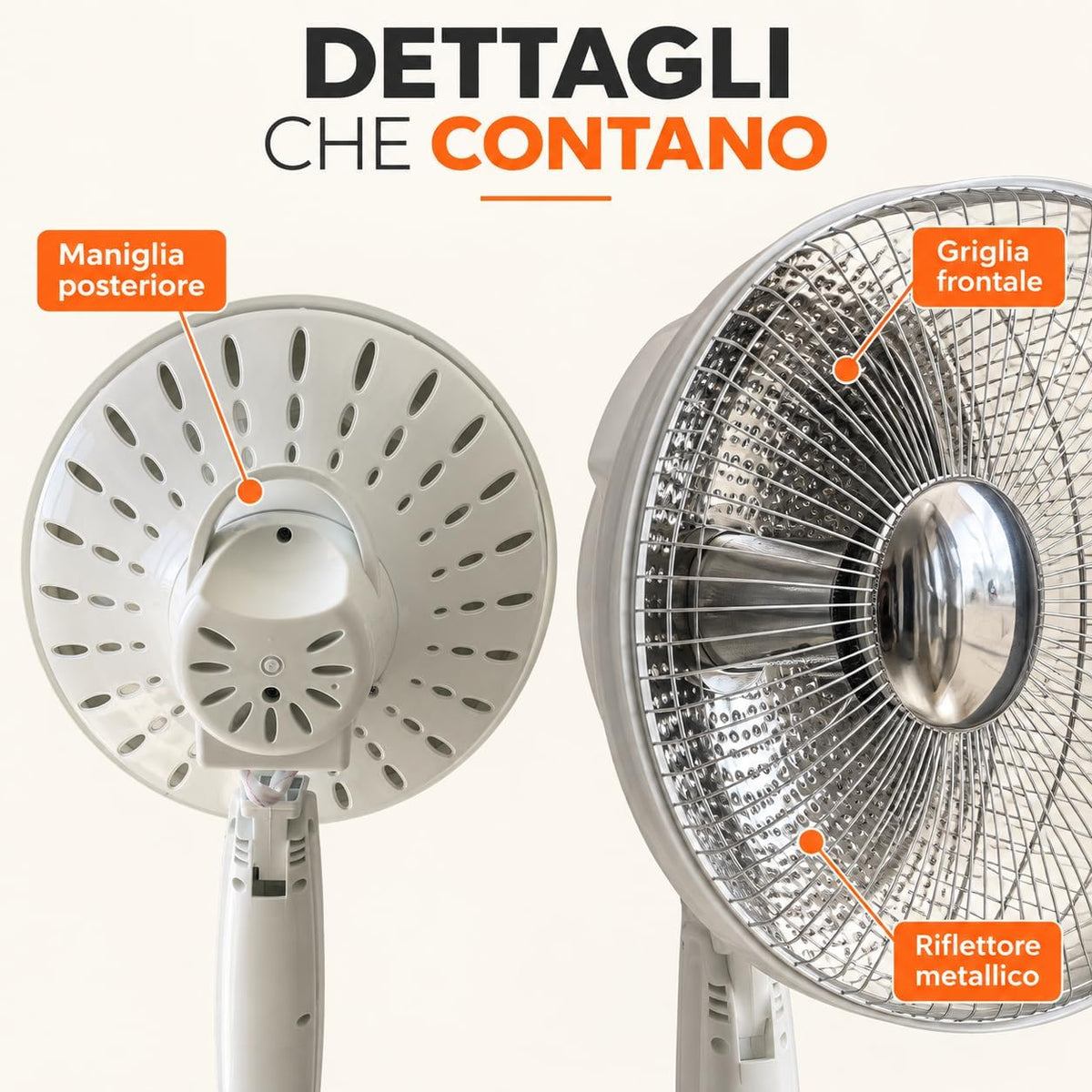 Stufa al Carbonio a Piantana 900w a Basso Consumo, Riscaldamento a Incandescenza, 2 Intensità di Calore, Oscillazione Orizzontale, Altezza Regolabile 100–126 cm, Timer 1 Ora 7