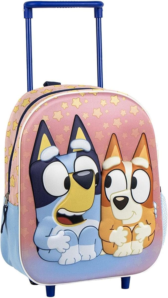 Zaino Trolley Bluey 3D  Zainetto Scuola e Asilo con Carrello Integrato 4