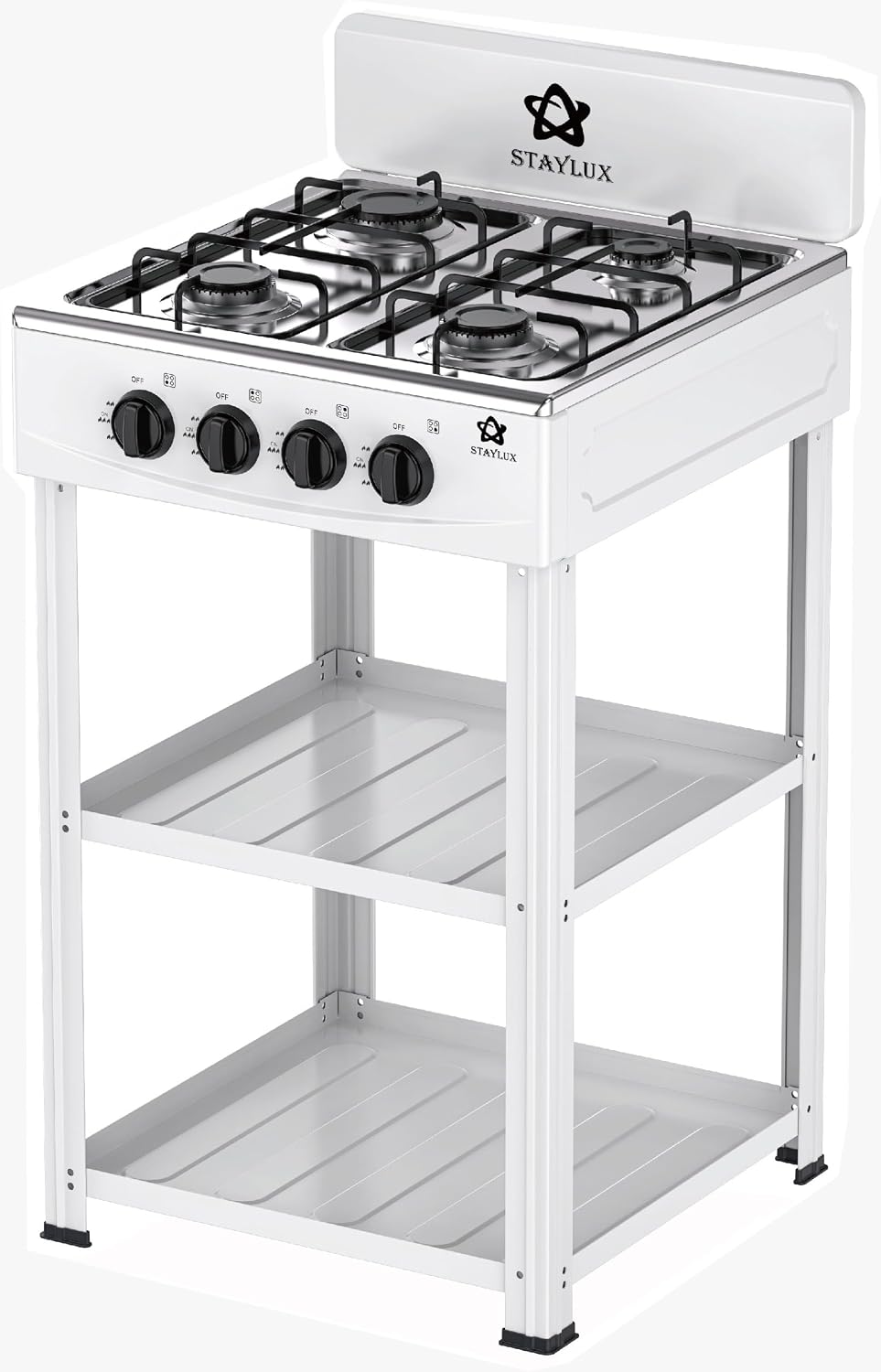 Cucina Portatile Fornello Campeggio Staylux Gas 4 fuochi 60cm Bianco CUCINOTTO-W 3