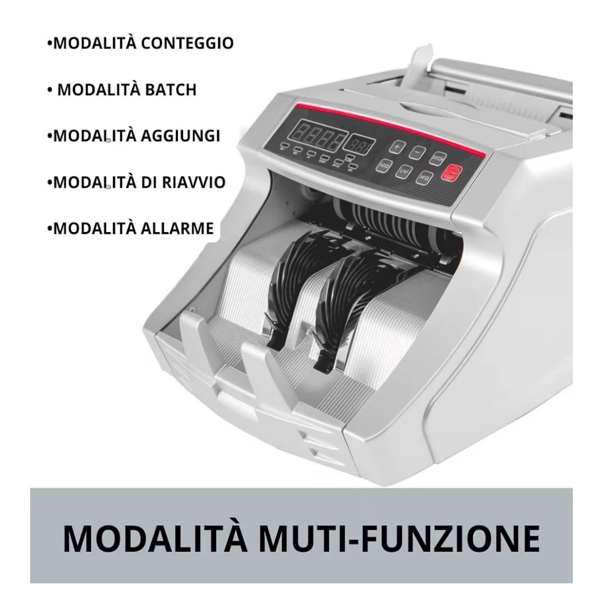 Conta Banconote, Macchina Conta Soldi Professionale Con Rilevatore Di Banconote False E Doppio Display 7