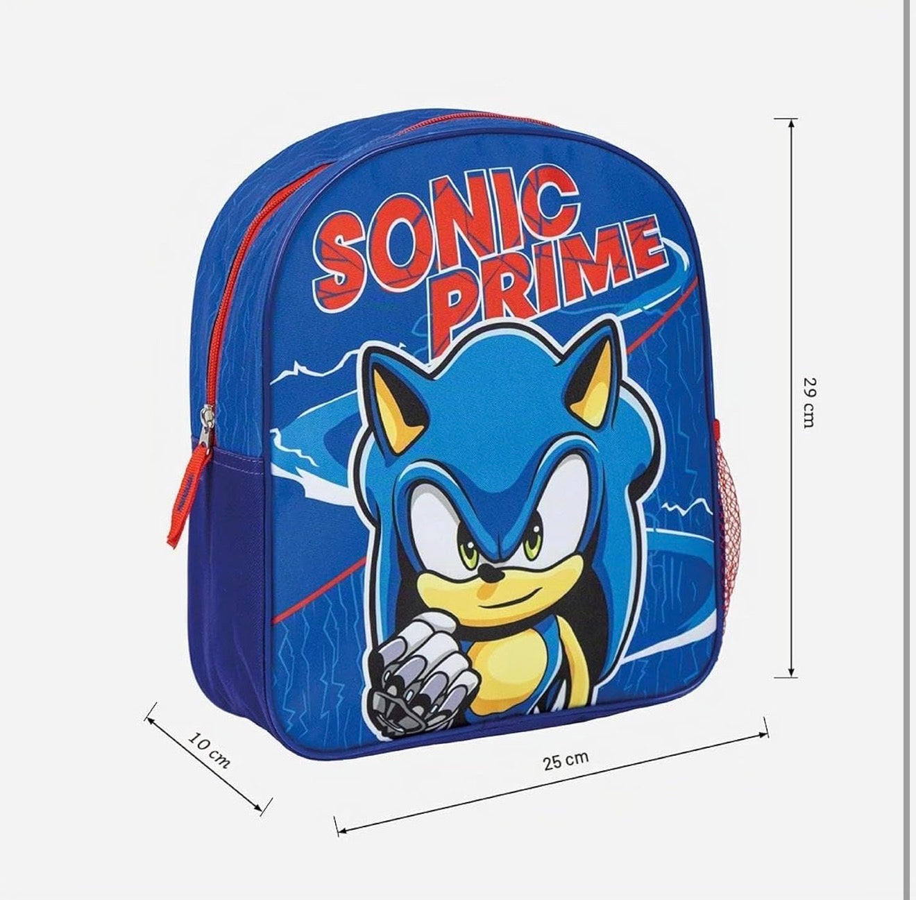 Zainetto Asilo Sonic Prime – Leggero con Tasca Laterale Porta Borraccia 29x25x10 cm 6