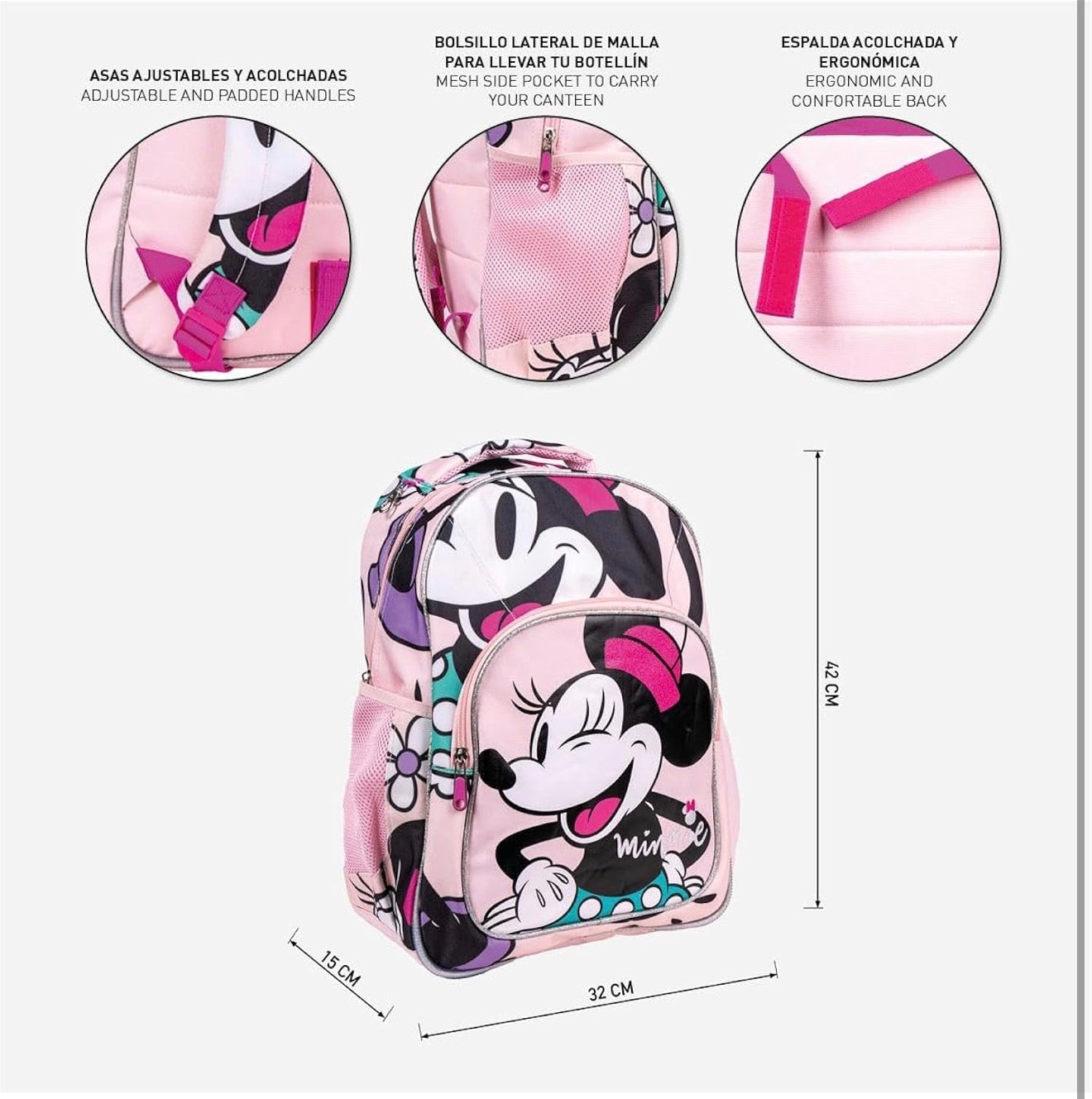 Zaino scolastico medio 42 cm Minnie 2