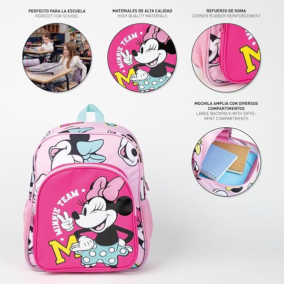 CERDÁ LIFE'S LITTLE MOMENTS Minnie Zaino Scuola Medio 38 CM, Unisex Kids, Fucsia, Regular 6