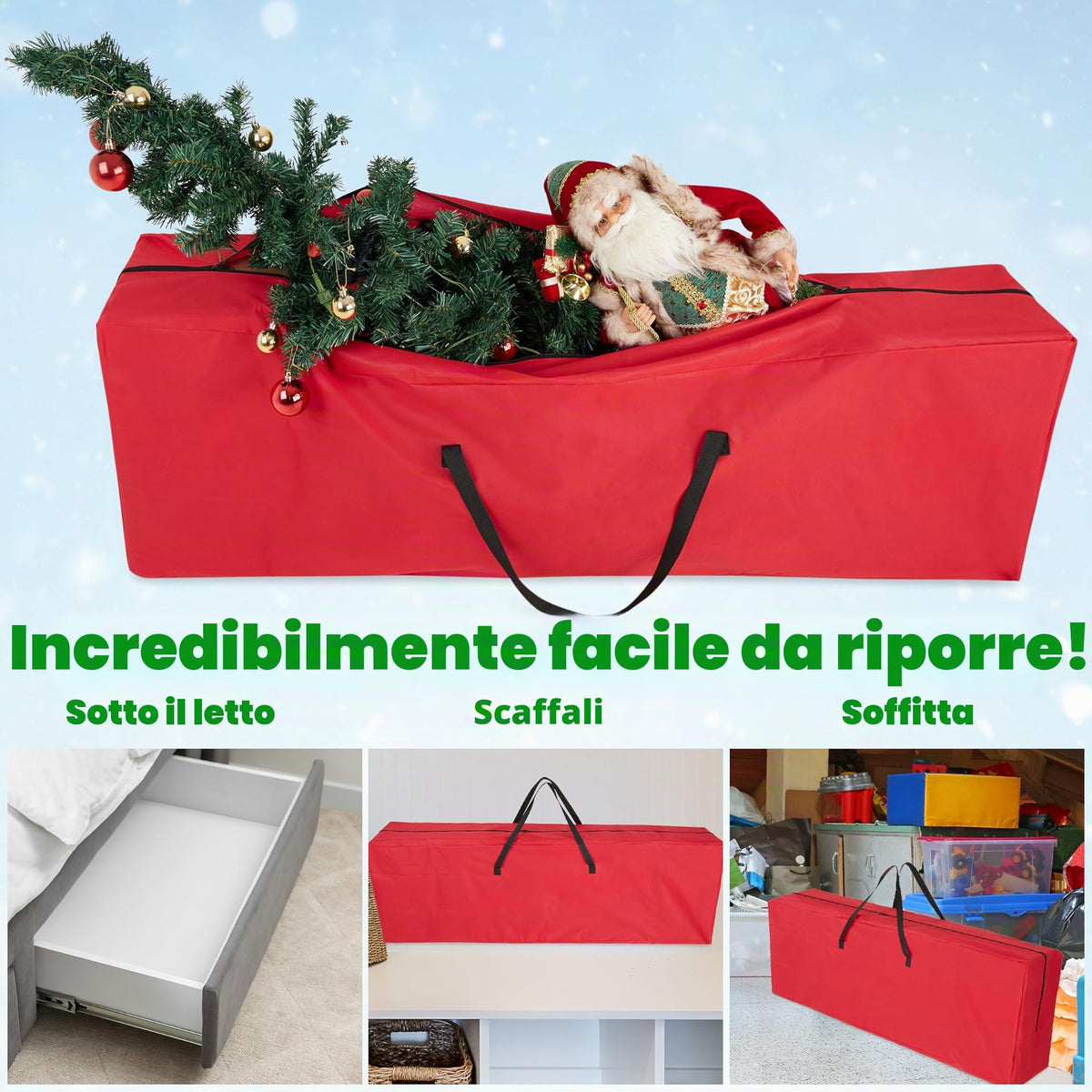 Custodia contenitore box porta per Albero di Natale decorazioni 4