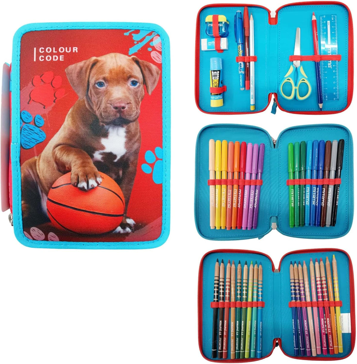 ASTUCCIO 3 ZIP COLOUR CODE ANIMAL SNAPSHOT