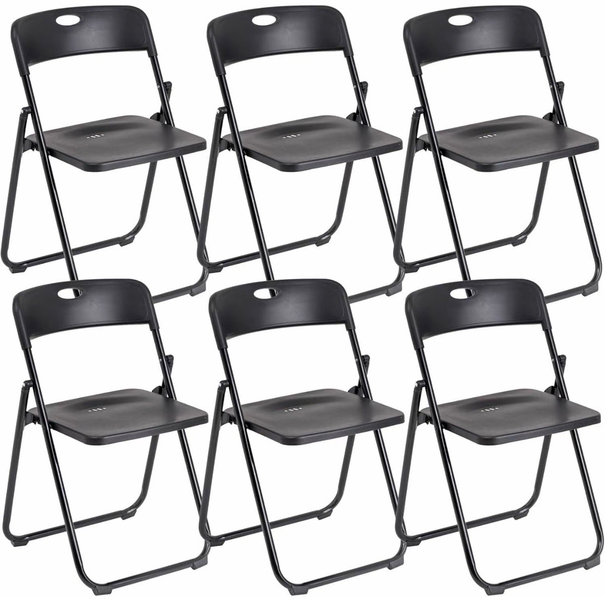 Set 6 Sedie Pieghevoli Nere Salvaspazio – Sedie Richiudibili Resistenti per Casa, Ufficio, Eventi e Feste 6