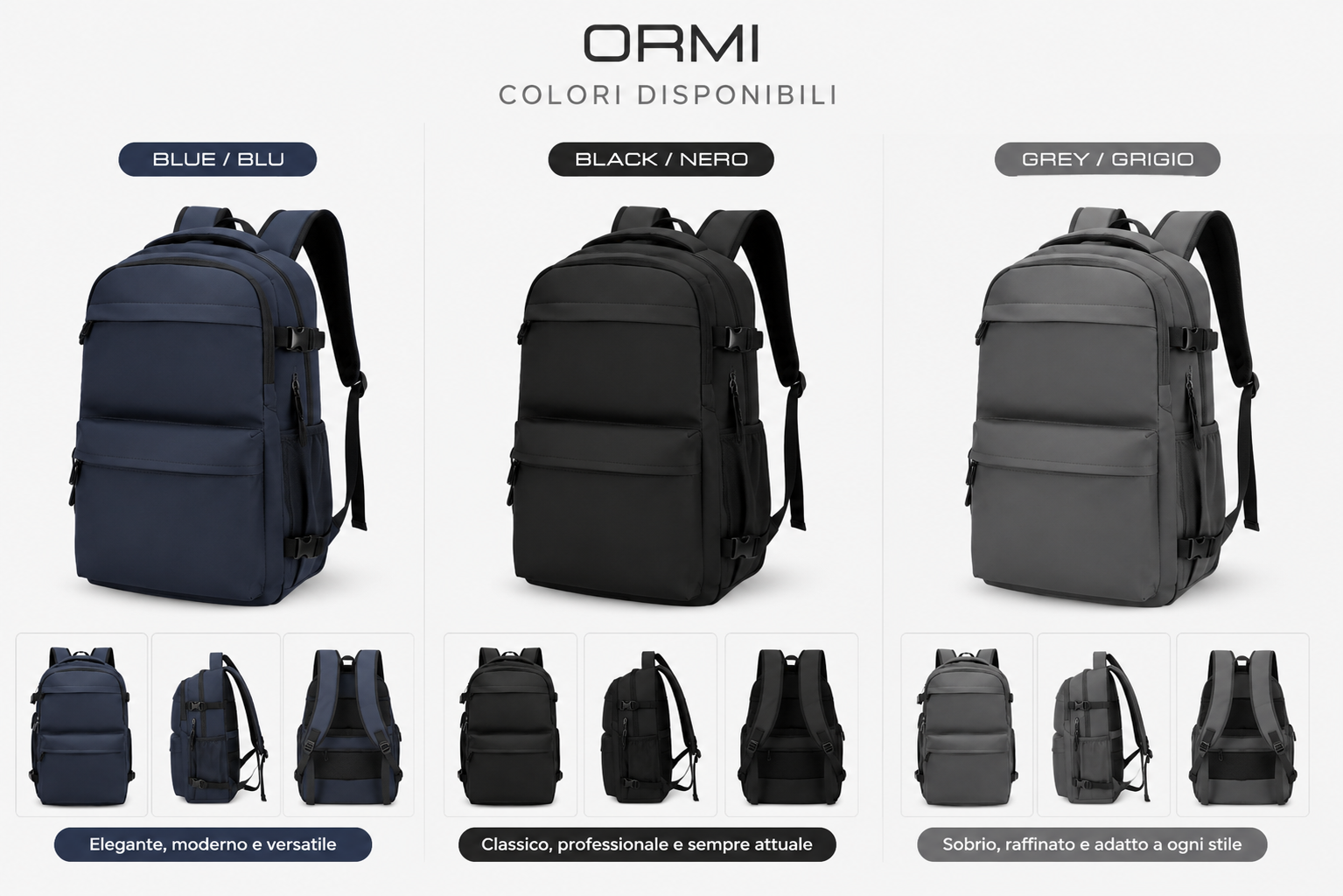 Zaino Multifunzione ORMI – Eleganza, Comfort e Massima Capacità 2
