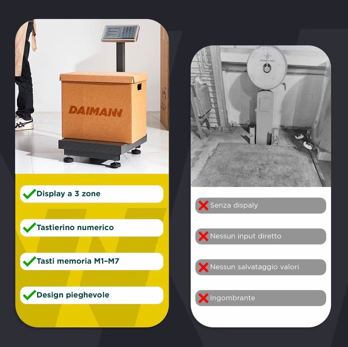 Bilancia Elettronica Richiudibile 300kg con Prezzo, Peso e Funzione di Accumulo 5