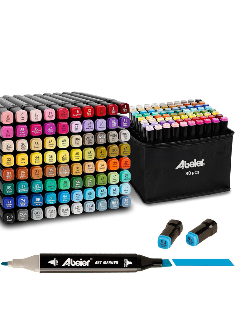 Pennarelli Doppia Punta 80 Colori - Asciugatura Rapida, Per Disegno, Fumetti E Artisti, Alcolici - Foto 1