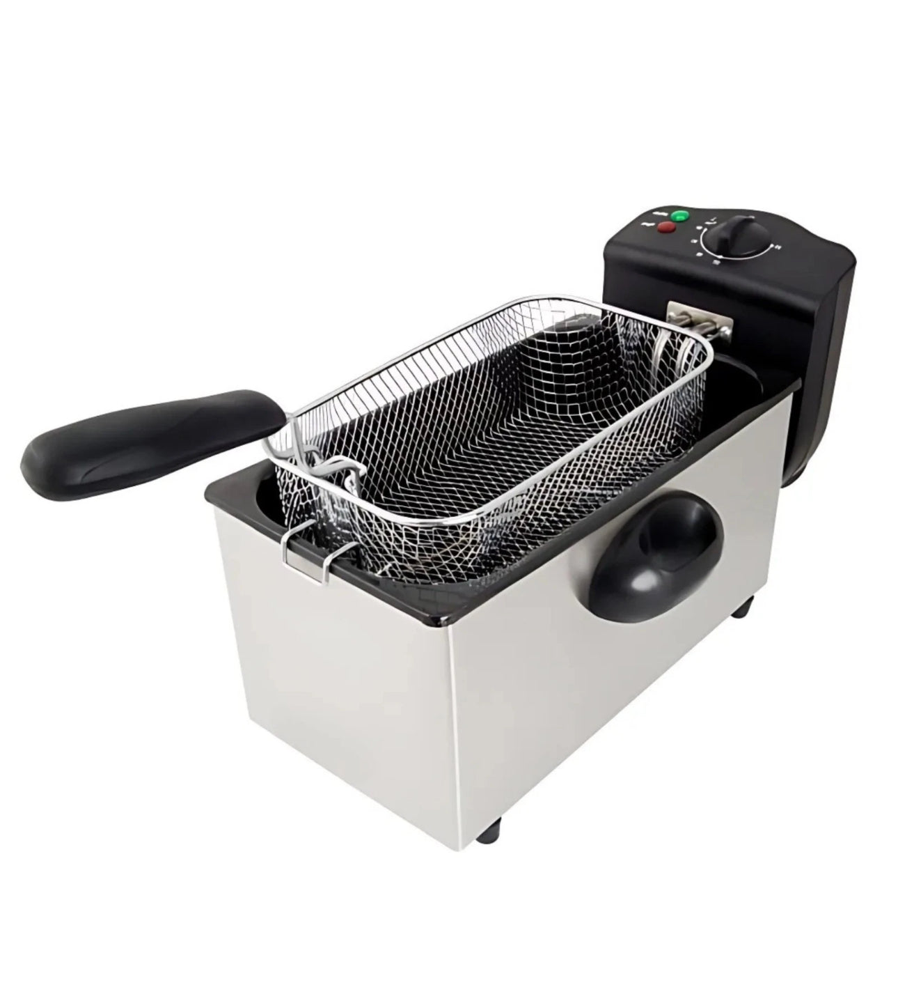 FRIGGITRICE AD OLIO DA 3 LITRI CLASSIC - 2200W IN ACCIAIO INOX - CAMERA SMALTATA