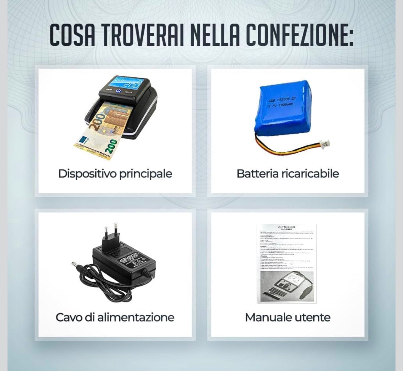 Rilevatore e contatore di banconote wireless portatile 5