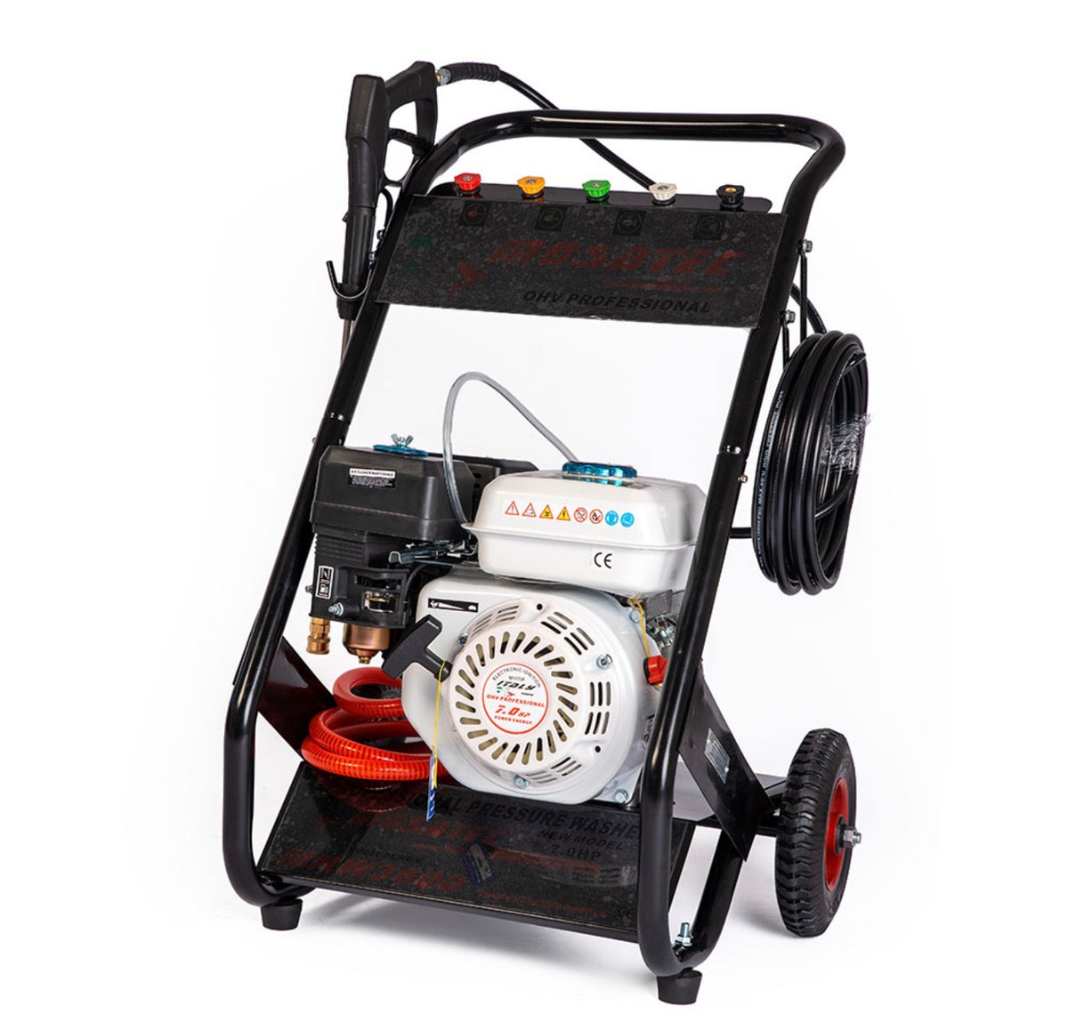 Idropulitrice a scoppio con motore a benzina da 7Hp con lancia a spruzzo inclusa