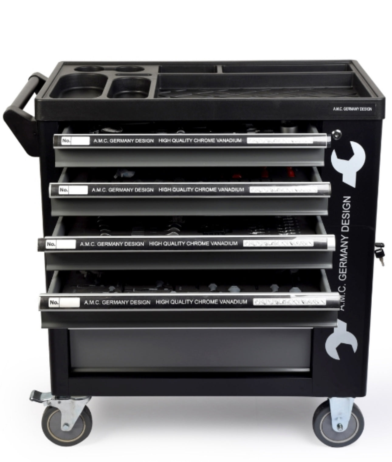 Carrello porta attrezzi con ruote completo di utensili 6 cassetti 1000 pezzi