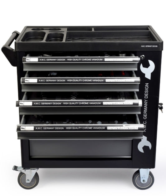 Carrello porta attrezzi con ruote completo di utensili 6 cassetti 1000 pezzi