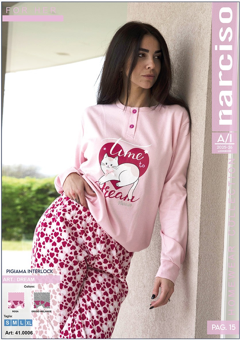 Pigiama donna caldo cotone Dream