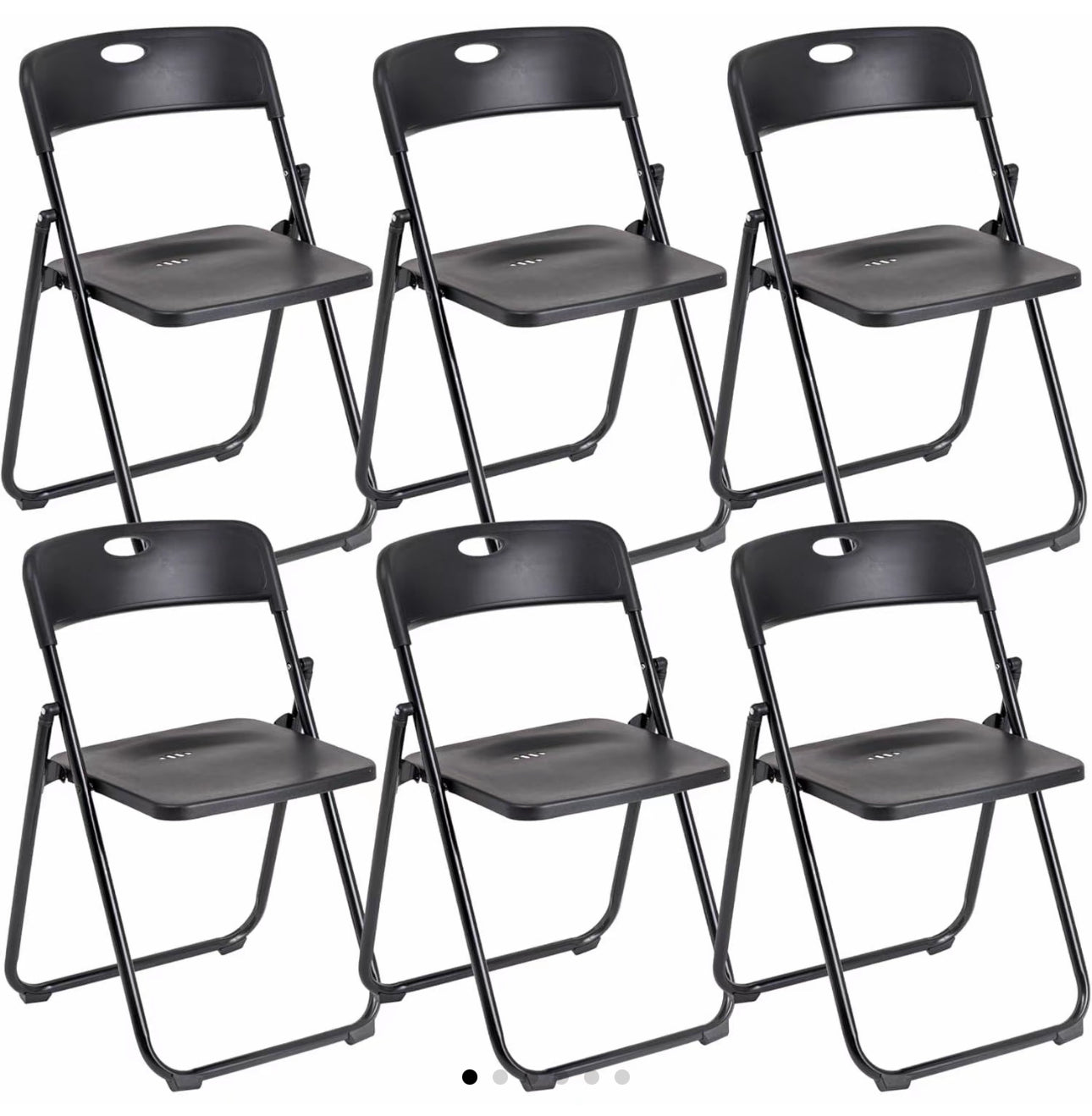 Set di 6 Sedie Pieghevoli Salvaspazio con Struttura robusta in Acciaio E PVC