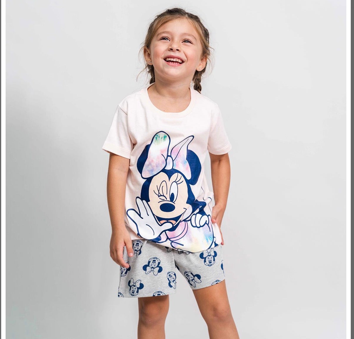 Pigiama Bambina Minnie Disney Estivo in Cotone – Completo T-Shirt a Maniche Corte e Pantaloncino, Morbido e Confortevole 1