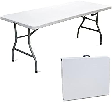 A.M.C. Tavolo Pieghevole Rettangolare a Valigetta in HDPE Pieghevole Giardino Fiera Mercato PIC NIC Campeggio in Dura Resina 180X75X74 Tavolo richiudibile Salvaspazio 3