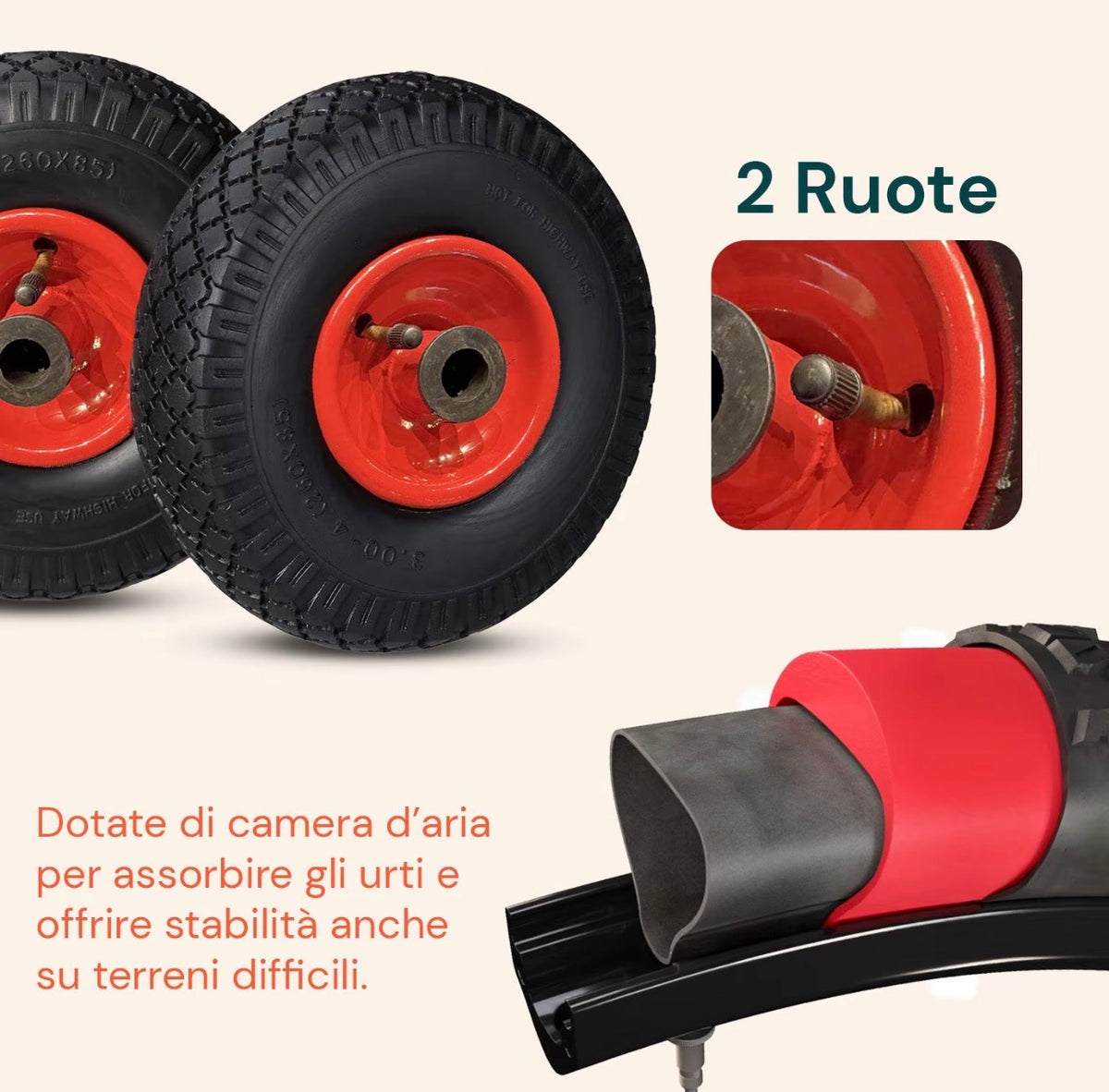 Carrello Portapacchi 200 kg – Carrello Trasporto Pieghevole a 2 Ruote, in Metallo, con Manico Ergonomico e Ruote Pneumatiche, per Giardino, Traslochi, Magazzino e Lavori Edili 7