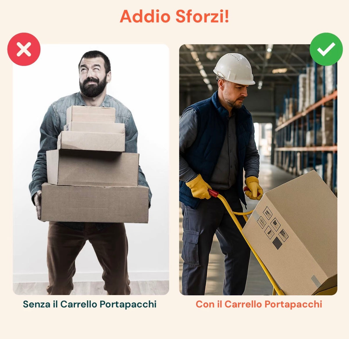 Carrello Portapacchi 200 kg – Carrello Trasporto Pieghevole a 2 Ruote, in Metallo, con Manico Ergonomico e Ruote Pneumatiche, per Giardino, Traslochi, Magazzino e Lavori Edili 5