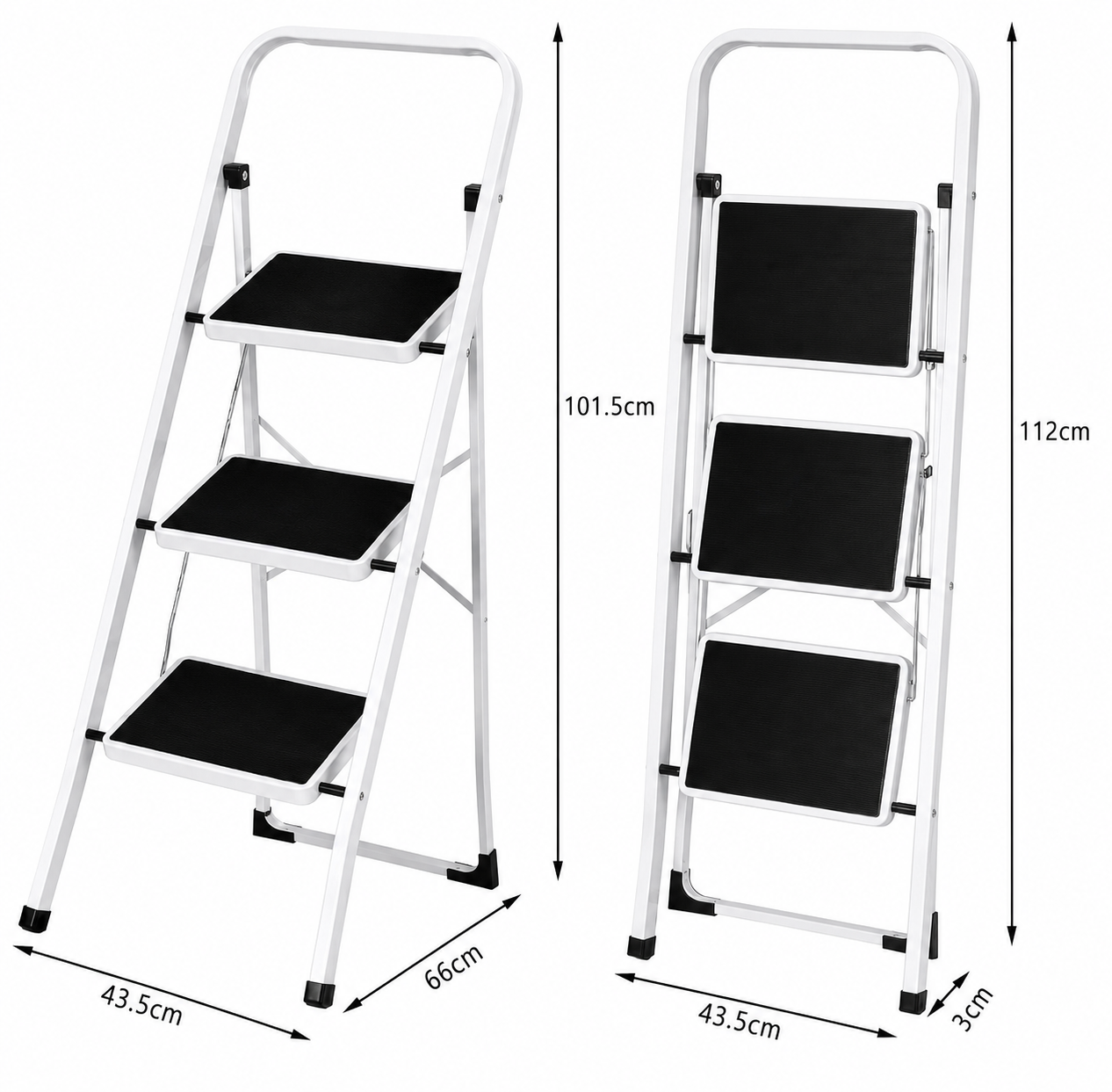 Scala Domestica 3 Gradini con Maniglione | Antiscivolo | 150 Kg 11