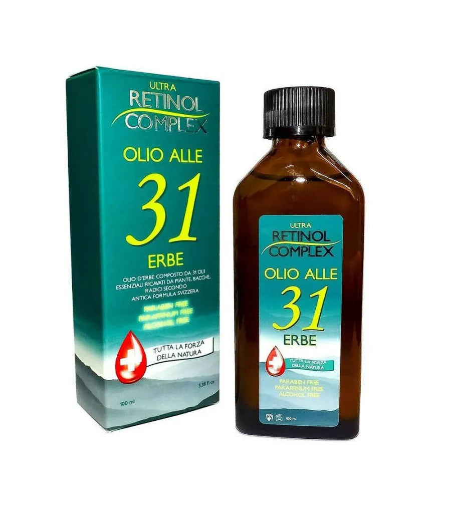 Retinol Complex Olio alle 31 Erbe senza Parabeni, Paraffina e Alcohol utile contro Mal di Testa e dolori al corpo - 100ml 2