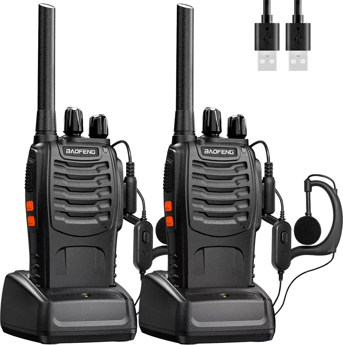 Trade Shop - Ricetrasmittente Portatile Professionale Bf-888s Uhf Vhf 2w Radio Walkie Talkie - 1 solo pezzo 4
