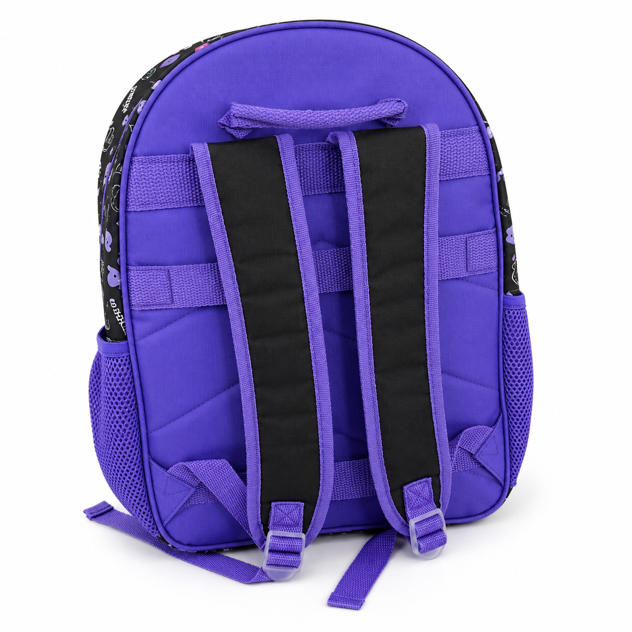 Zaino Scuola Bambina K-Pop Viola – Zainetto per Asilo, Elementari e Tempo Libero con Pompon, Tasche Laterali e Spallacci Imbottiti 3