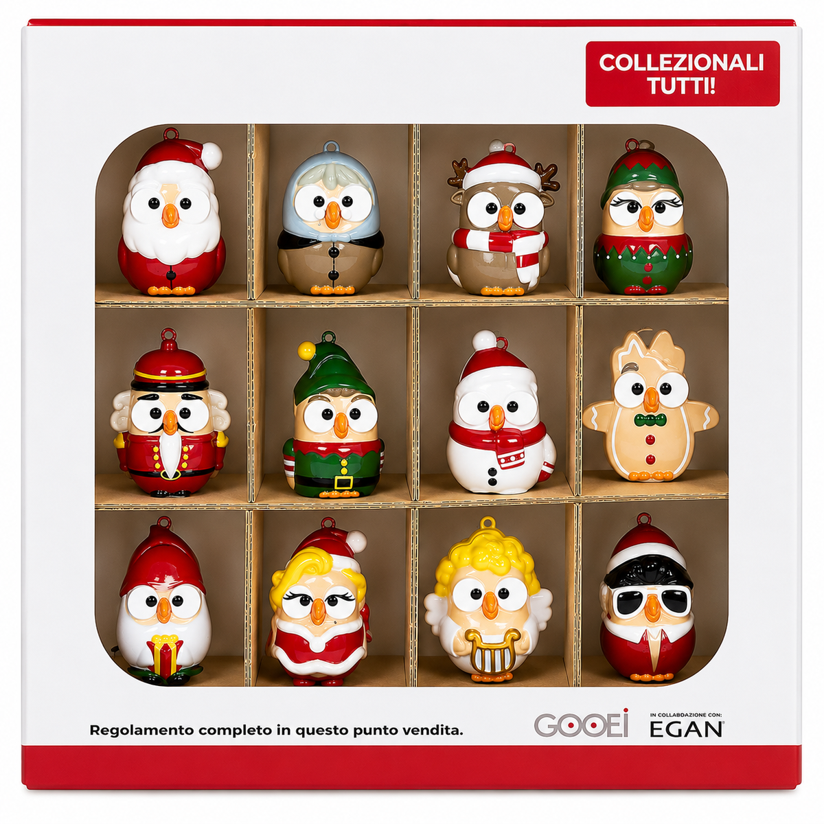 Collezione Decorazioni Natalizie in Ceramica – 24 Pezzi Assortiti, Personaggi Natalizi da Appendere, Modellati e Decorati a Mano, Addobbi per Albero di Natale e Casa 7
