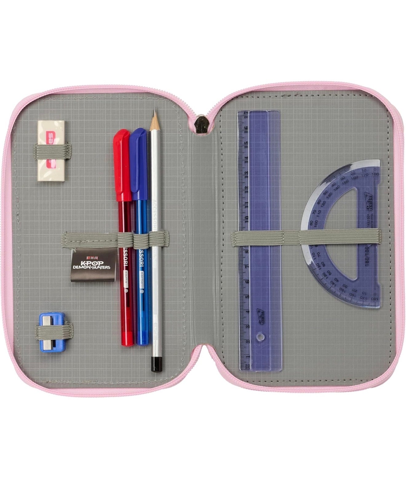 K-POP Demon Hunters - ICONIC - Astuccio scuola con 37 utili inclusi, astuccio per bambini, ideale per bambini dai 5 ai 14 anni, comodo e versatile, resistenza, 12,5 x 5,5 x 19,5 cm 4