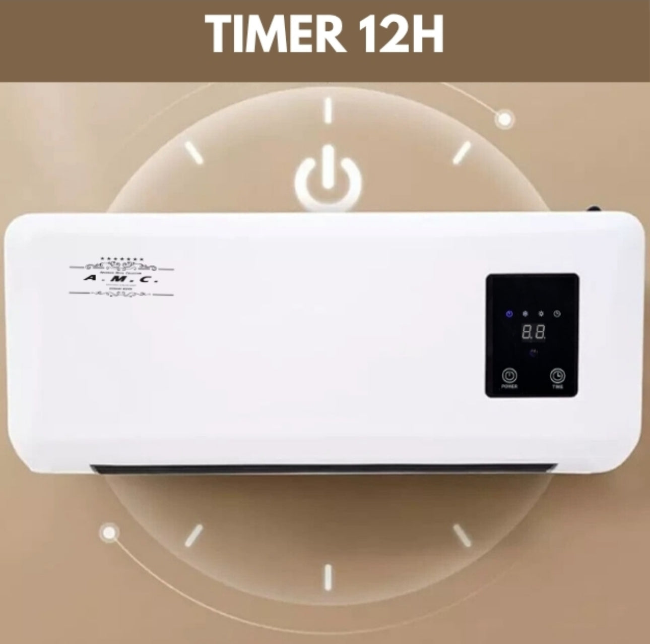 Stufa Elettrica da Parete Basso Consumo Caldo/Freddo Termoconvettore Max 2000W