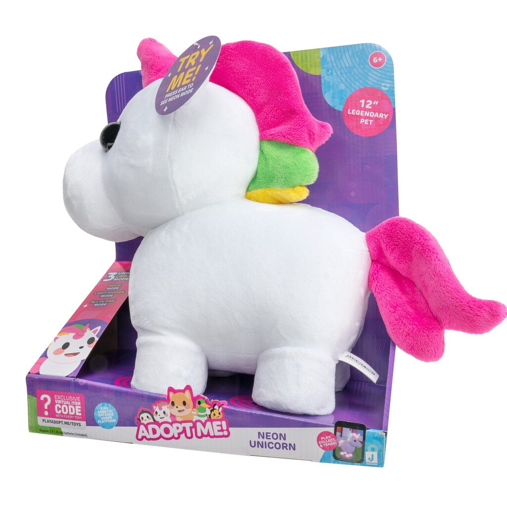 Adottami! ROBLOX Neon Unicorno 12" Illuminazione LED Peluche Imbottito RAINBOW M