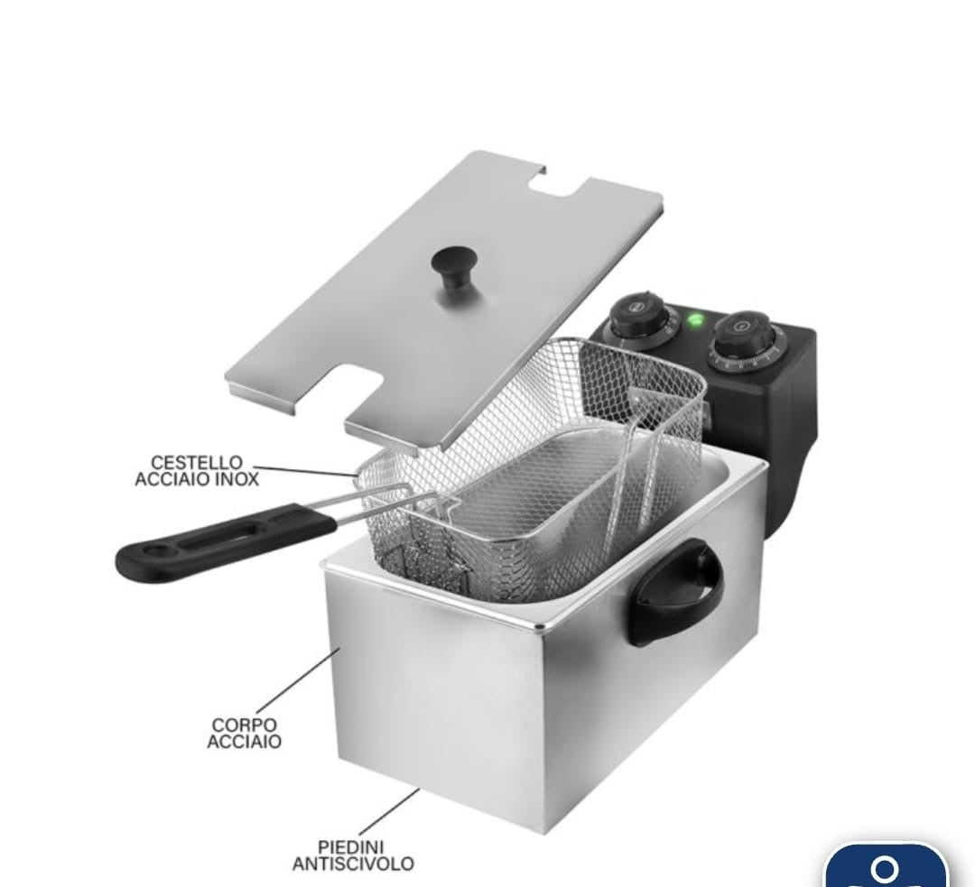 🍟 Friggitrice Elettrica Kooper 3 Litri – 2000W in Acciaio Inox 3
