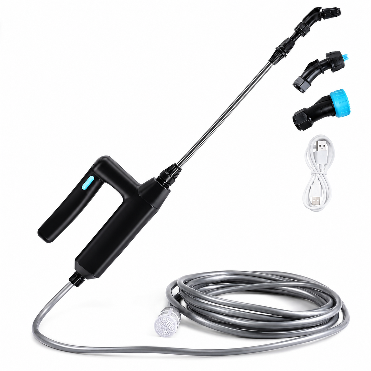 Idropulitrice Portatile Elettrica con Lancia Spray Estensibile, Pistola Lavaggio Multiuso con Tubo Flessibile, Ugelli Intercambiabili e Cavo USB – Per Auto, Finestre, Giardino, Piante e Pulizia Esterna 2