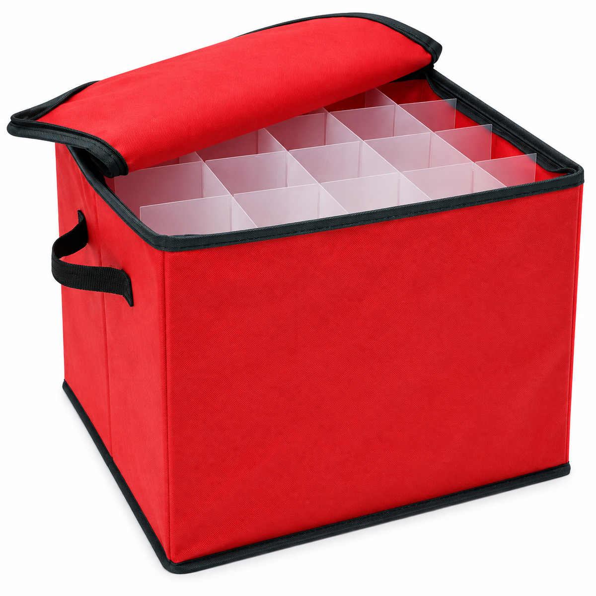 Box TNT porta palline e addobbi natalizi con separatori 38x31x31 cm Contenitore