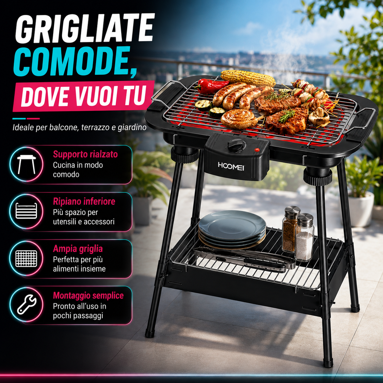 BARBECUE ELETTRICO 2000W 1