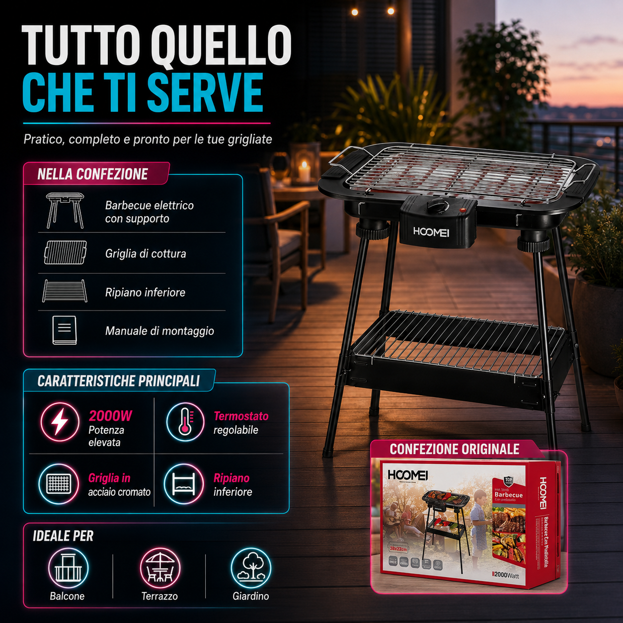 BARBECUE ELETTRICO 2000W 4