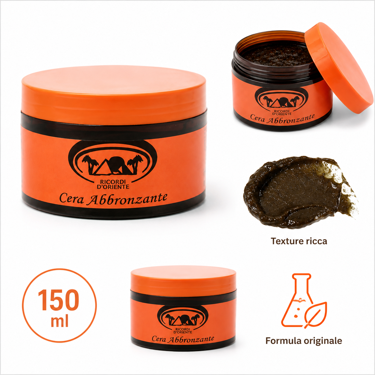 Ricordi D’Oriente Cera Abbronzante 150 ml – Abbronzante Corpo per Mare, Piscina e Solarium 5