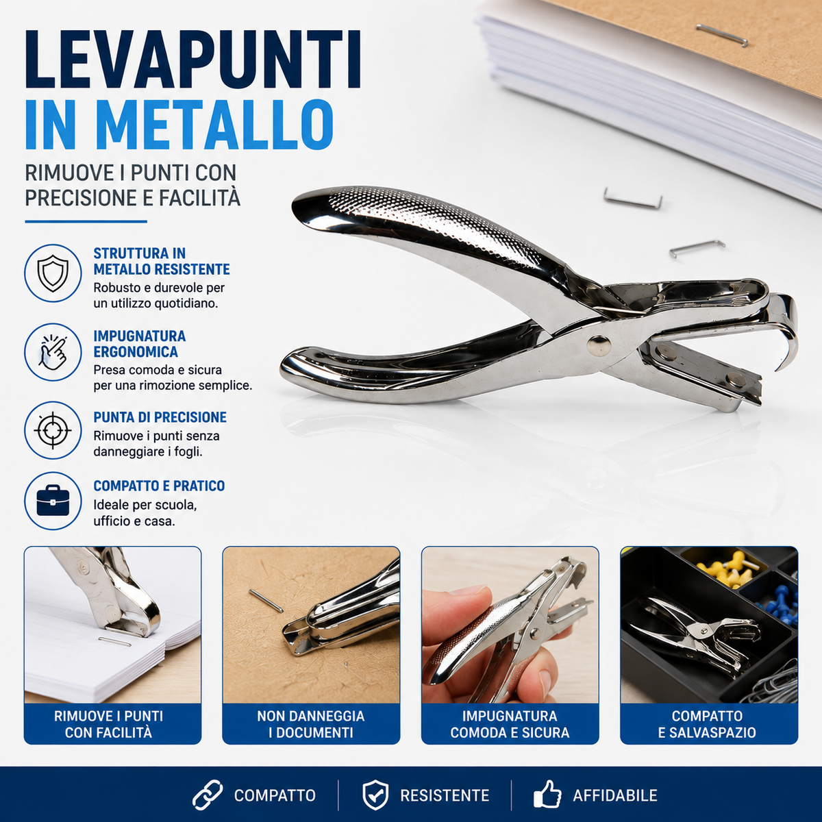LEVAPUNTI IN METALLO  Rimuove i punti con precisione e facilità 1