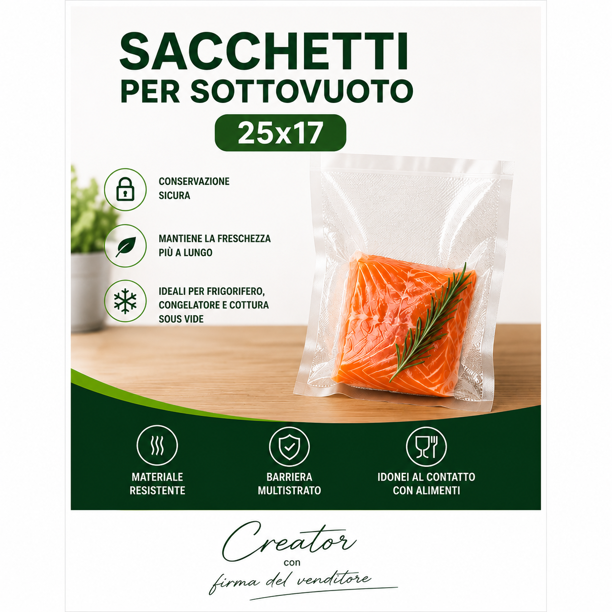 100 Sacchetti Sottovuoto Premium – Conserva gli Alimenti fino a Più a Lungo 8